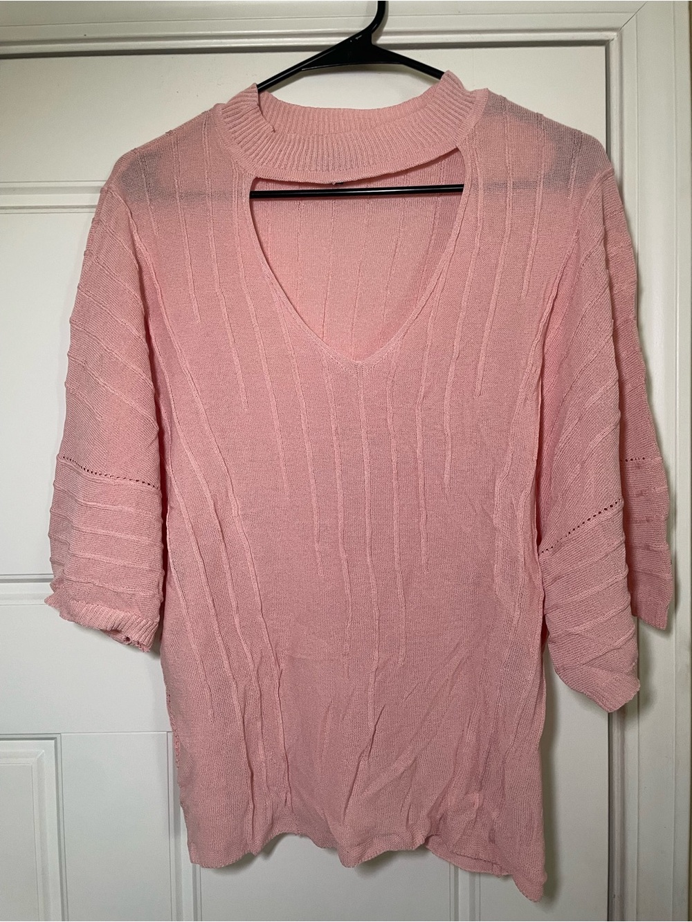 Light Pink Women's Knit Pullover Sweater
